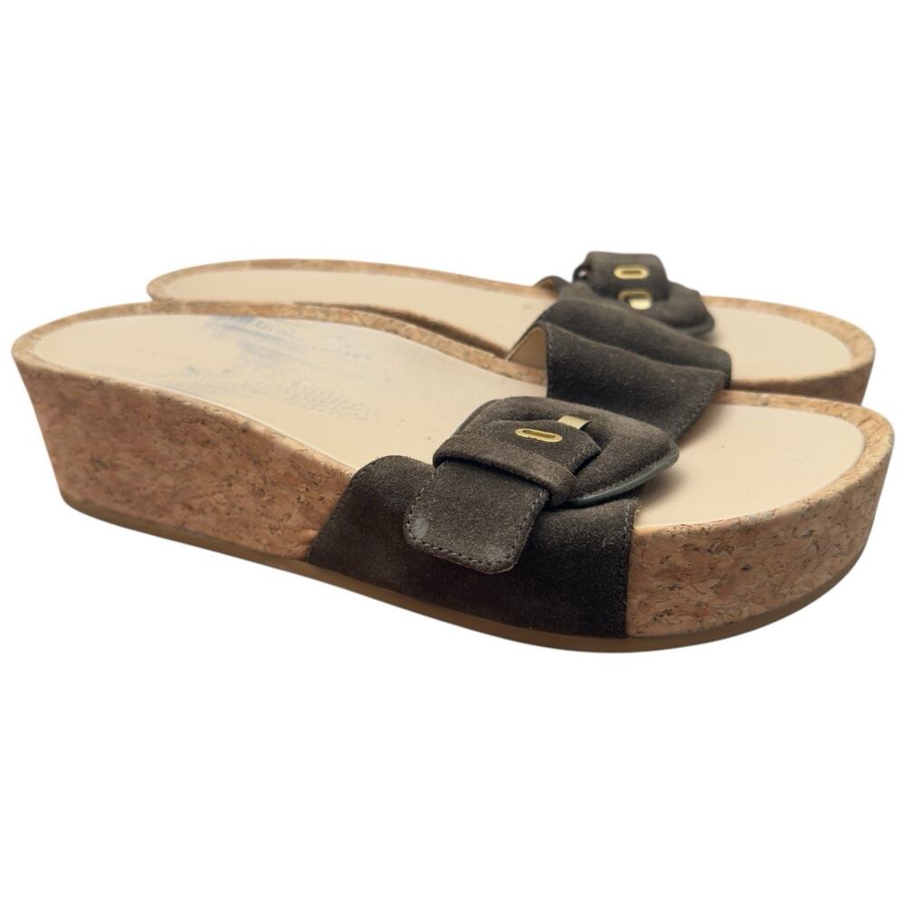 VERONICA BEARD Dixie Platform Slide Sandal In Olive/Brown Size 9